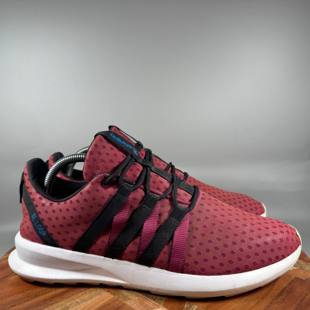 Adidas SL Loop Runner Burgundy Black White D69867 Mens 10.5 Low Top Sneakers